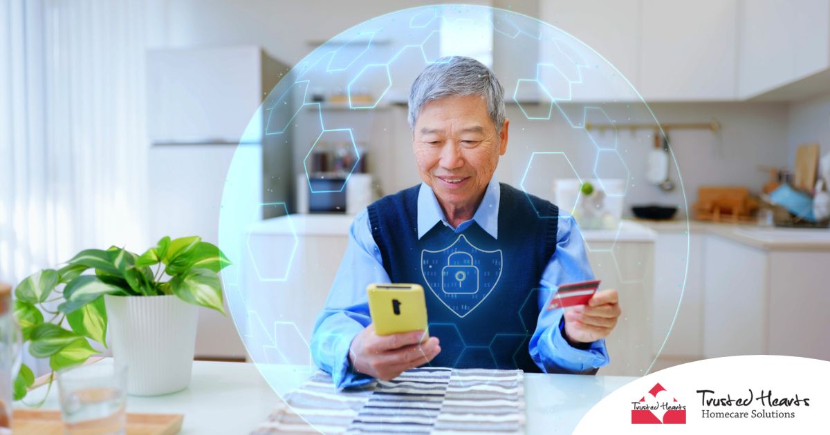 A senior stays safe from scammers